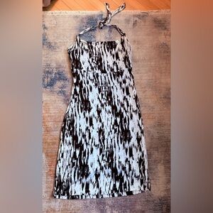 Ann Taylor Black and White Halter Dress